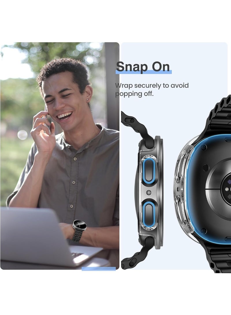 جراب واقي شاشة لساعة سامسونج جالاكسي ووتش 8 مقاس 40 مم مع زجاج مقوى، عبوة واحدة من غطاء حماية صلب من البولي كربونات لساعة جالاكسي ووتش 8 - مقاوم للضباب، سريع الاستجابة للمس (شفاف) - Image 3